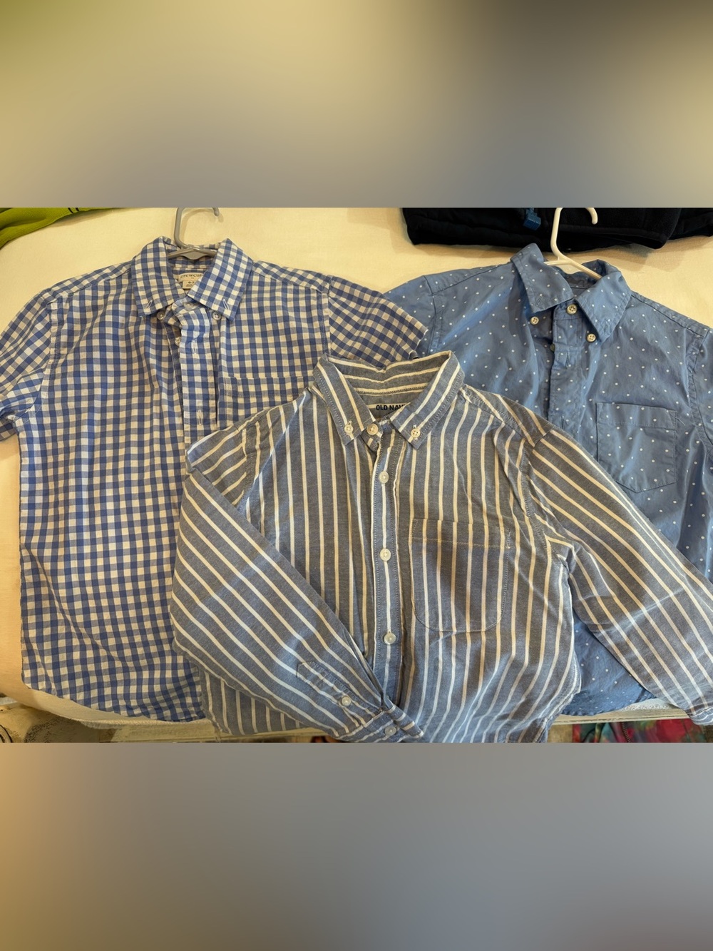 Boys J Crew Blue and White button down, set of 3 (size 6-7)